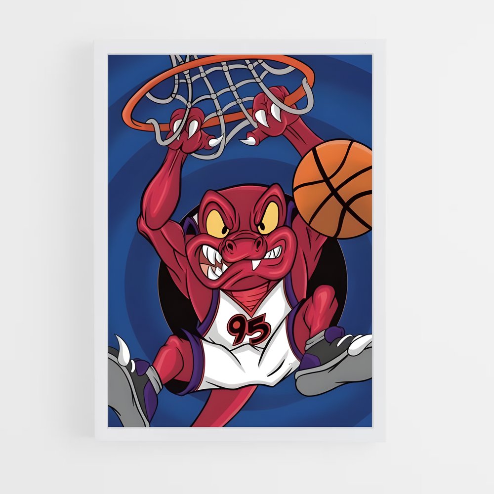 Poster Dunky le Dinosaure – affiche Basketball (vue 3)